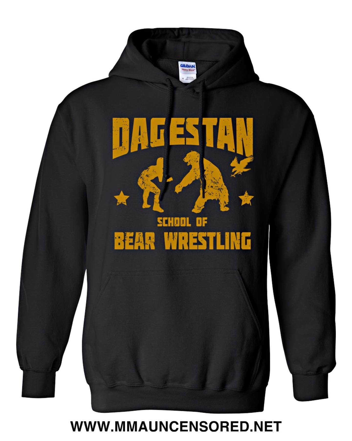 DAGESTAN BEAR WRESTLING HOODIE BLACK/YELLOW
