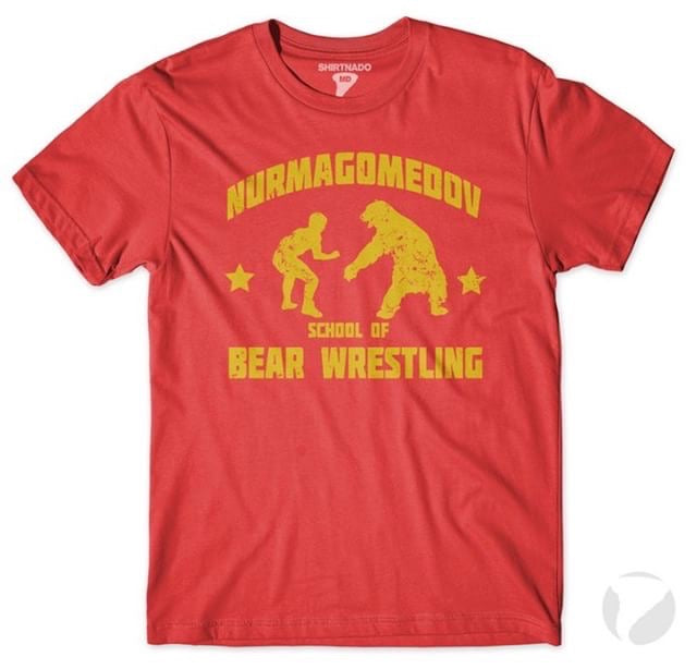 Dagestan Bear Wrestling Red Tee